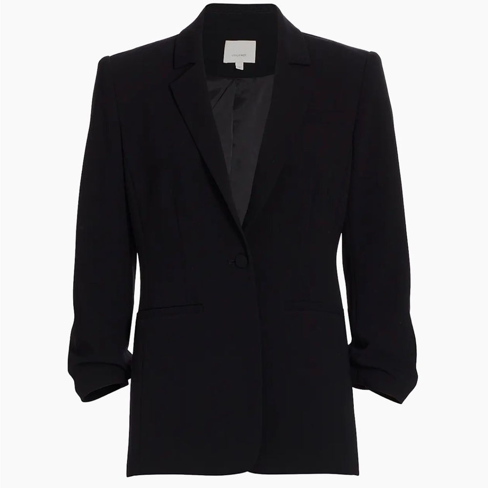 NWT Cinq a Sept Black Single-Button crepe touched Blazer Khloe black 0 CURRENT - Picture 4 of 4